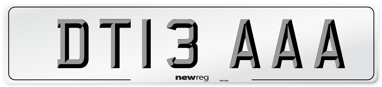 DT13 AAA Number Plate from New Reg